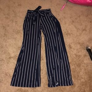 Striped bootcut pants